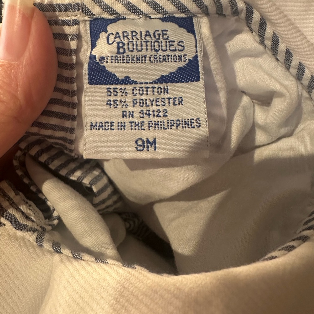 Carriage Boutique Nautical Sailboat Smocked Bubble Romper - Picture 9 of 10